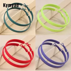 Kymyad Fashion Colorful Hoop Earrings For Women Round Luxury Design Big Statement Earrings Fashion Jewelry