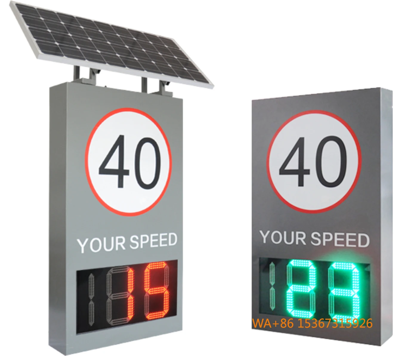 Solar Radar Speed Limit LED Sign Outdoor Road Safety Digital Speed Indicator