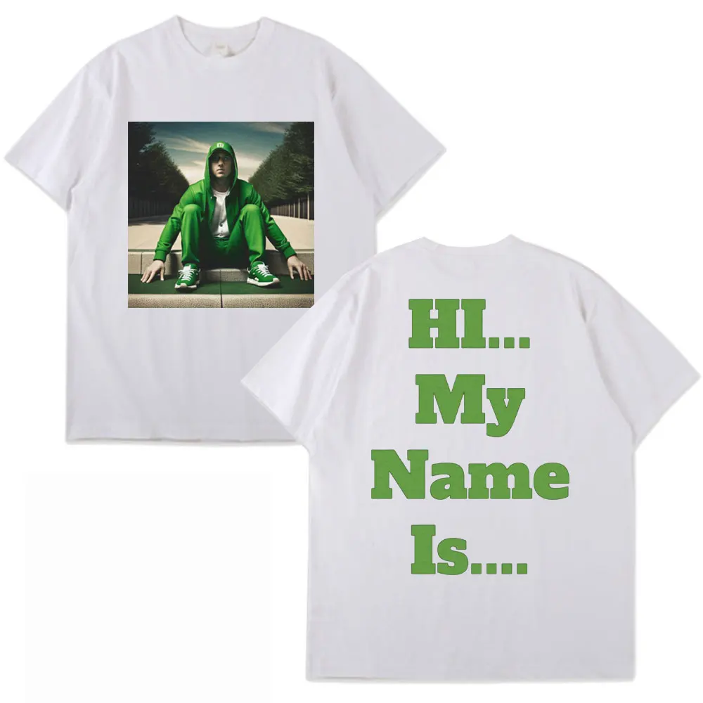 Rapper Eminem Green My Name Ls Shirt Sm To XS-XXXL Hip-hop Streetwear Short Sleeves T-shirt Fashion Cotton Oversized T Shirts