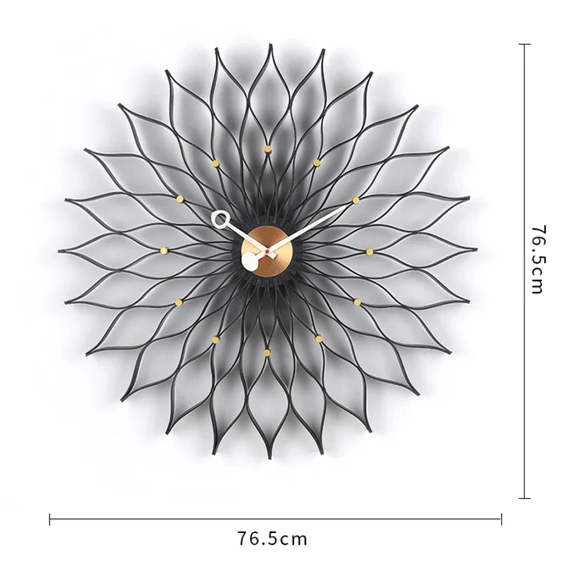 Creative Sunflower Wall Clock Nordic Living Room Decoration Clocks Bedroom Silent Movement Wall Clocks Large Home Interior Clock