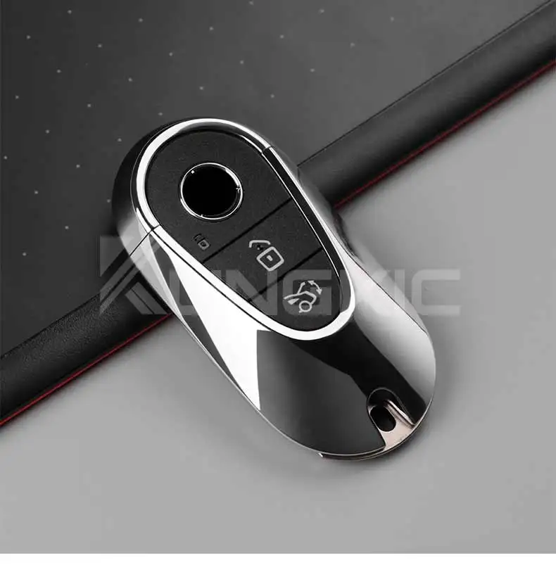 Metall Original Autoschlüsselgehäuse Silber für Mercedes Benz C-Klasse W206 W223 S350 C260 C300 S400 S450 S500 2022 2023 2024 2025 – Detail 9