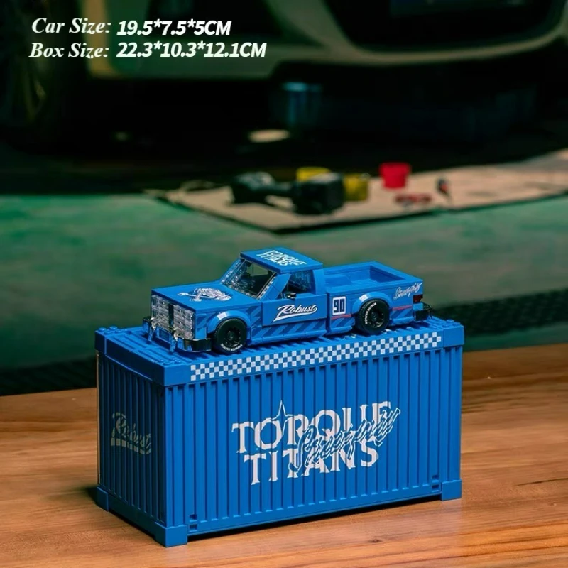 

MOC City Sports Muscle Car Pickup Truck Building Blocks Speed Racer with Container Display Box Puzzle Bricks DIY Toys Kid Gifts