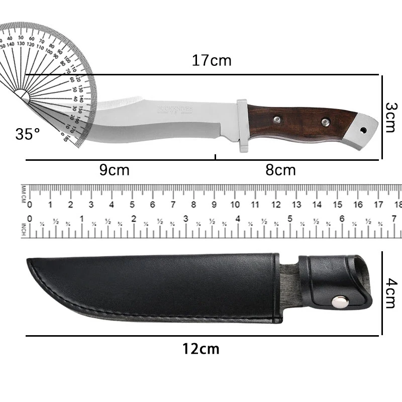 Outdoor Portable Stainless Steel Straight Knife High Hardness Straight Knife Wilderness Portable Knife Outdoor Straight Knife