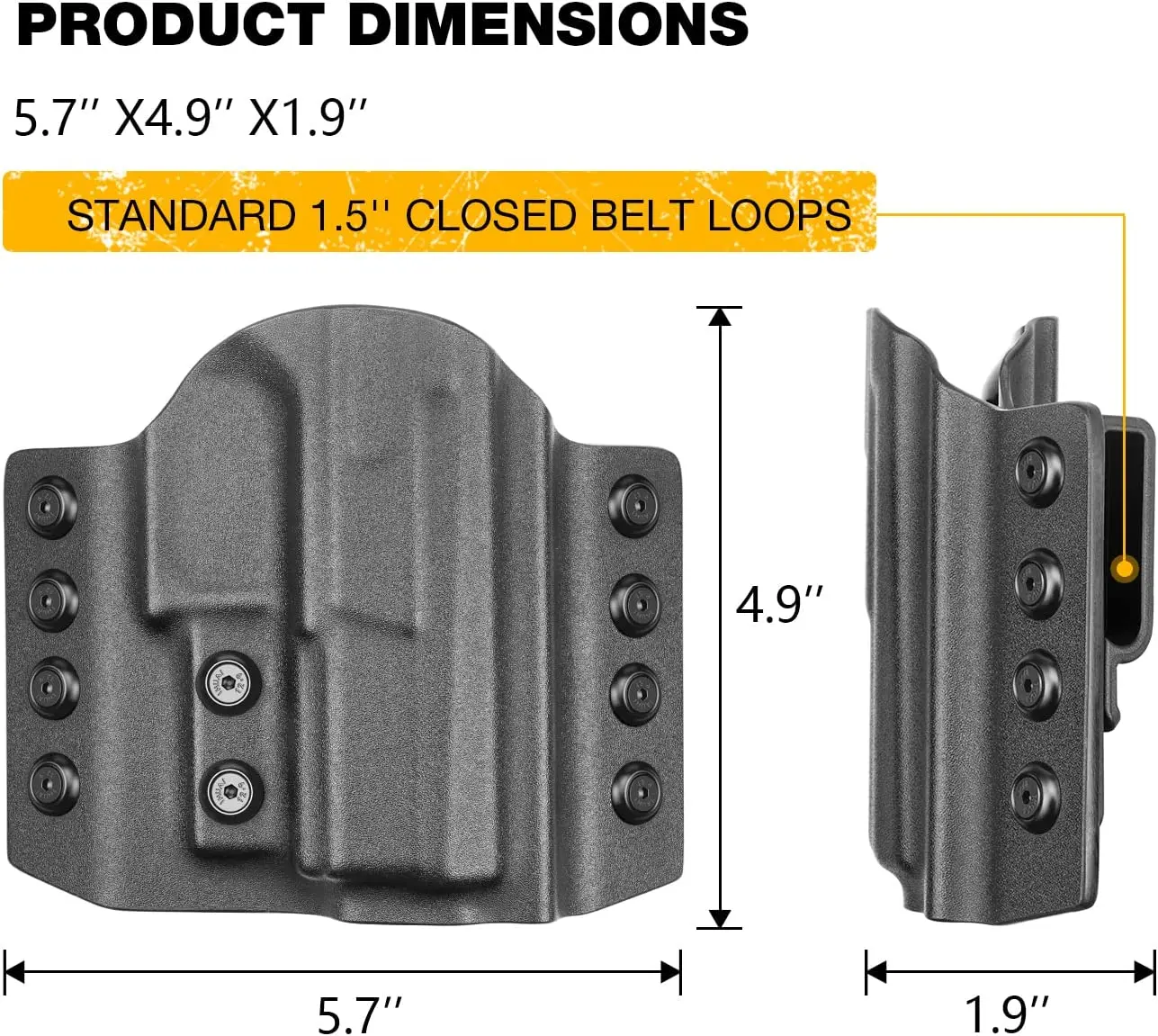 Cz Holsters Owb Kydex Holster Fit Cz P07/Cz P09/Cz P10c Verborgen Carry Verstelbare Retentie-Right Airsoft Uitrustingszakken