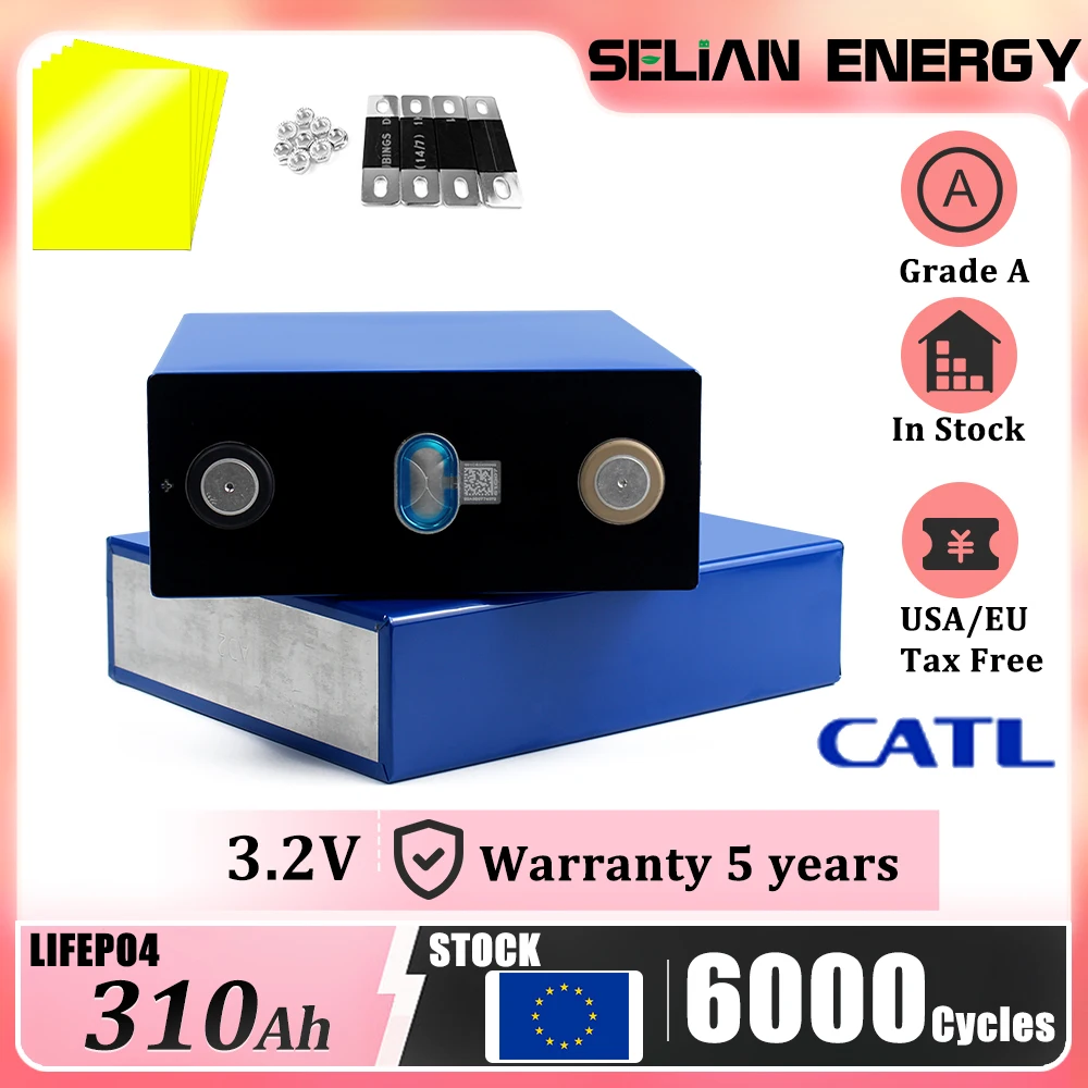 Grade A CALT 310Ah/320Ah Lifepo4 battery Lithium Prismatic Phosphate Cells for DIY Power Storage System with QR Code EU Stock