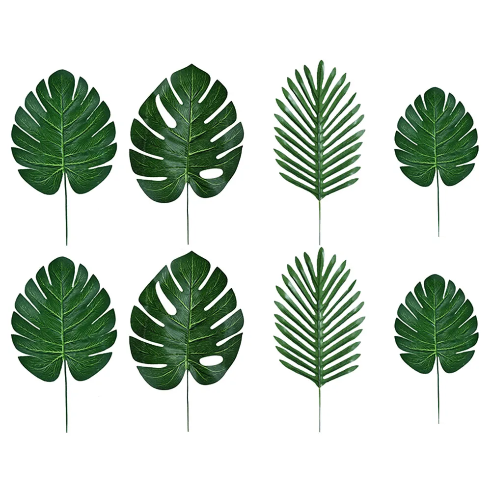 

48pcs Artificial Leaves Faux Monstera Plants Home Decor Supplies Greenery Large Decoration Tropical StyleFlowers