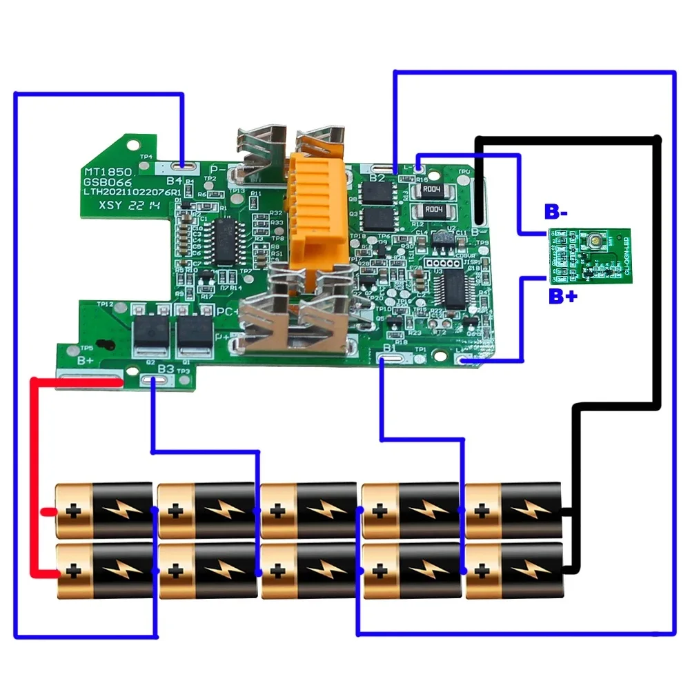 Boîtier plastique pour batterie Makita 18V BL1860, BL1850, BL1830, carte PCB de protection de détection, cellule unique, emboîtement, fwcing