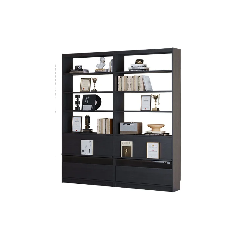 CX solid wood bookshelf bookcase integrated simple high-end office wall display cabinet