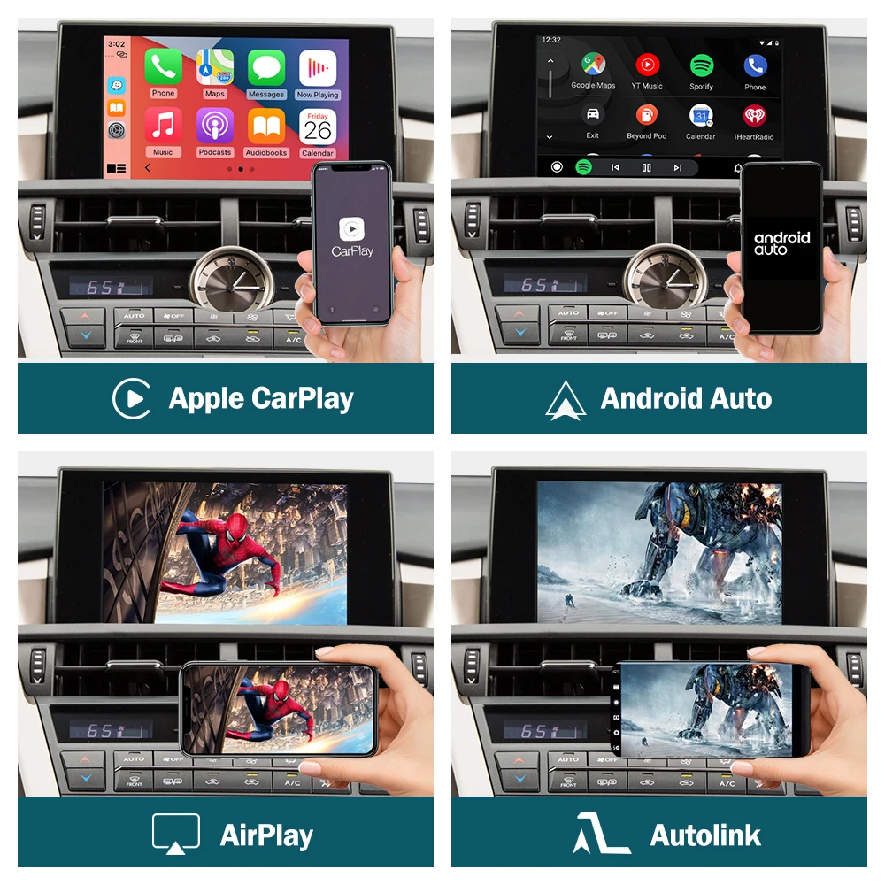 Wireless CarPlay for Lexus NX 2014-2019, with Android Auto Mirror Link AirPlay Car Play Functions