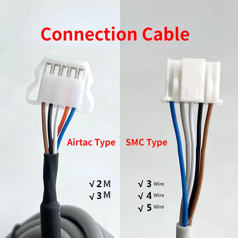 SMC Airtac Type DPSN1 Power Cables Connection Cable ZSE / ISE30A Digital Display Pressure Switch Power Cables Connection Cable