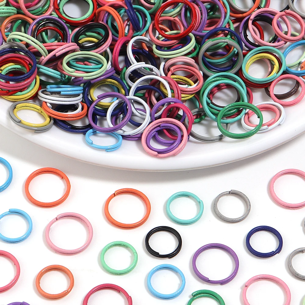 300pcs 8/10mm Colorful Metal Open Jump Rings Double Circle Loop Jump Ring Connector For DIY Jewelry Making Accessories Wholesale