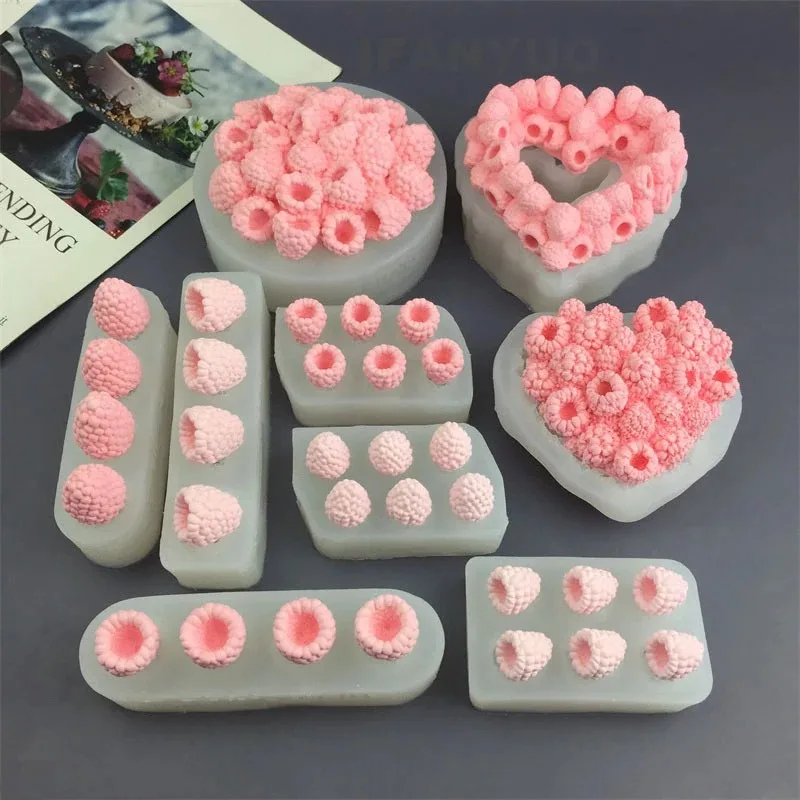 Raspberry Silicone Mold DIY Resin Chocolate Cake Decoration Baking Tool Fondant Silicone Molds Fruit Cakes Decorations Tools