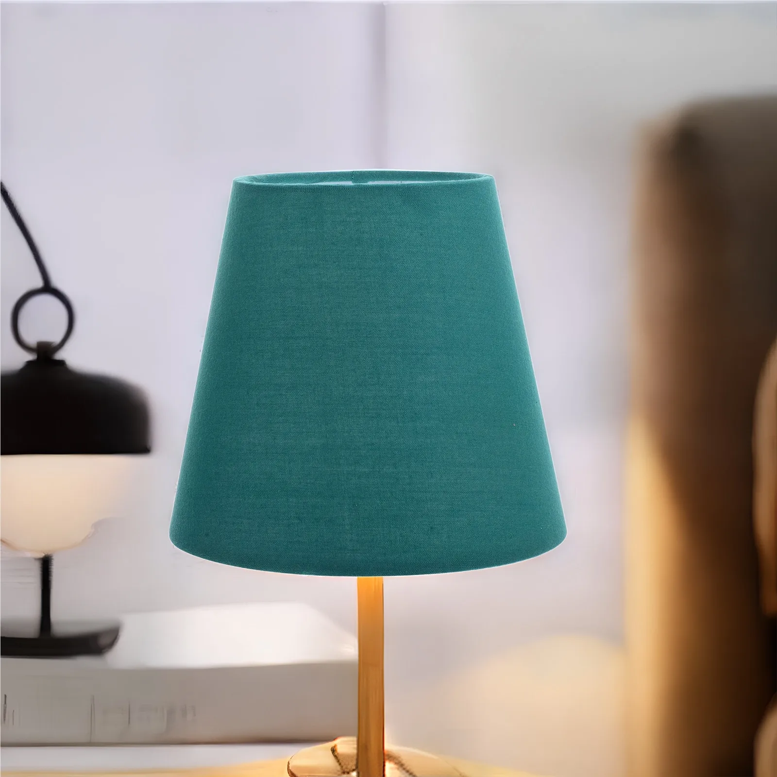 Small Cloth Lamp Shade Clip on Bulb Light Cover Replacement for Pendant Light E14 Rustic Decorative Lampshade Bedroom Living