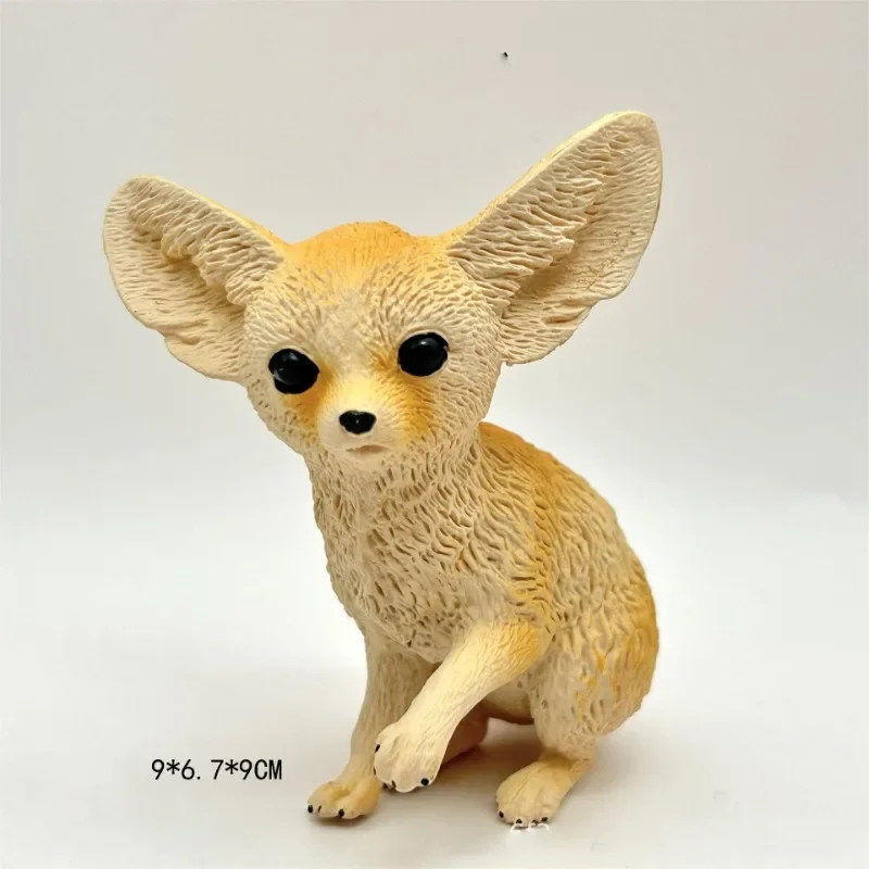 Realistic Figurine Set of Wild Animal Models Featuring Fennec Fox and Fennec Fox Ears for Children\'s Toy Display