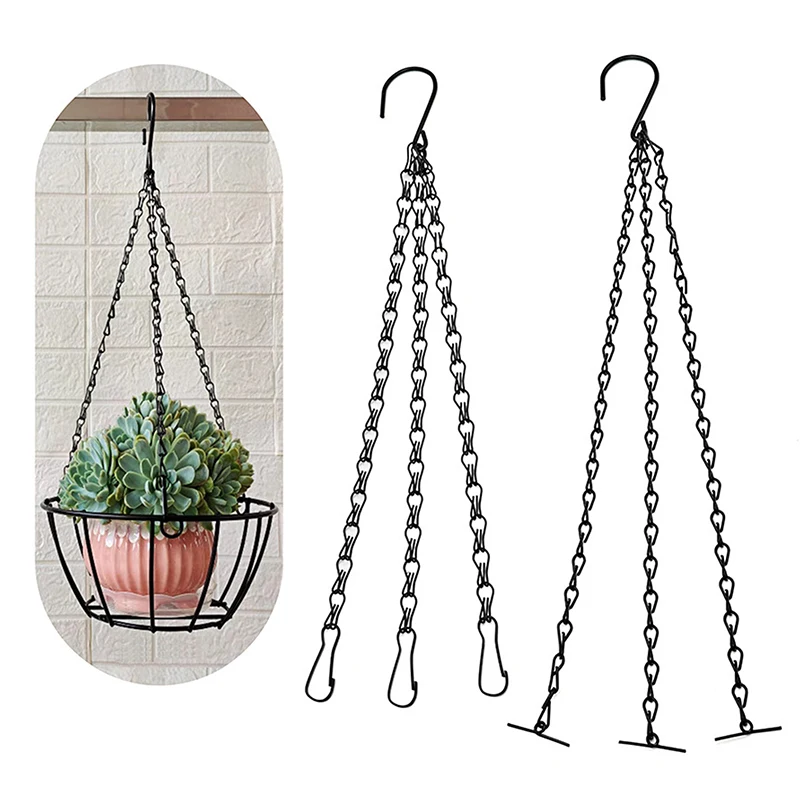 40cm Flower Pot Hanging Chain With 3 Hooks Potted Hydroponic Plant Planting Pot Home Garden Decoration