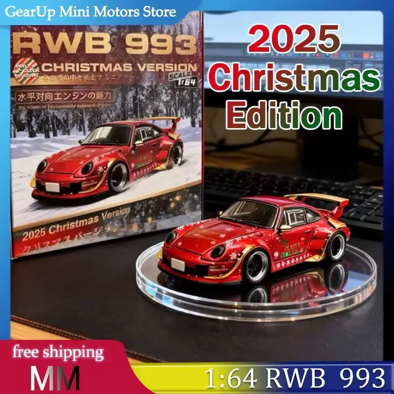 

Модель 1:64 RWB Porsche 993 2025, рождественская версия, литая под давлением модель из сплава, рождественский подарок, коллекционная игрушечная машина JDM, отличное значение