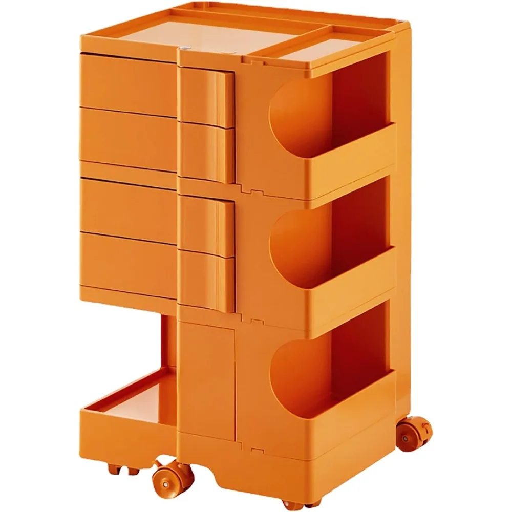 Utility Storage Cart - Industrial Storage with Wheels and Slide Out Drawers - Professional Trolley Cart - Portable