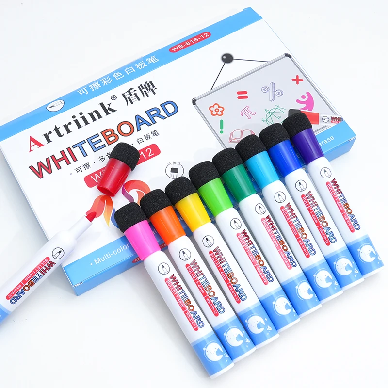 

12colors dry erase marker with quick-drying ink,low odor, non-toxic.Suitable for office use,school supplies,household items.