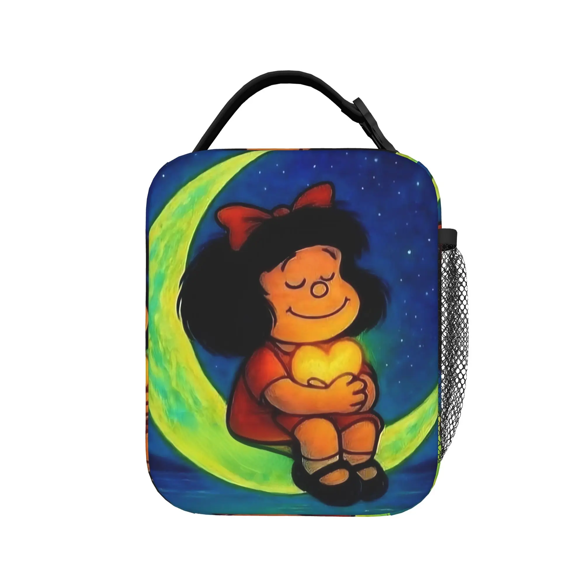 Mafaldas Moon Night Insulated Lunch Bag Portable  Lunch Container Thermal Bag Tote Lunch Box Office  Travel Men Women