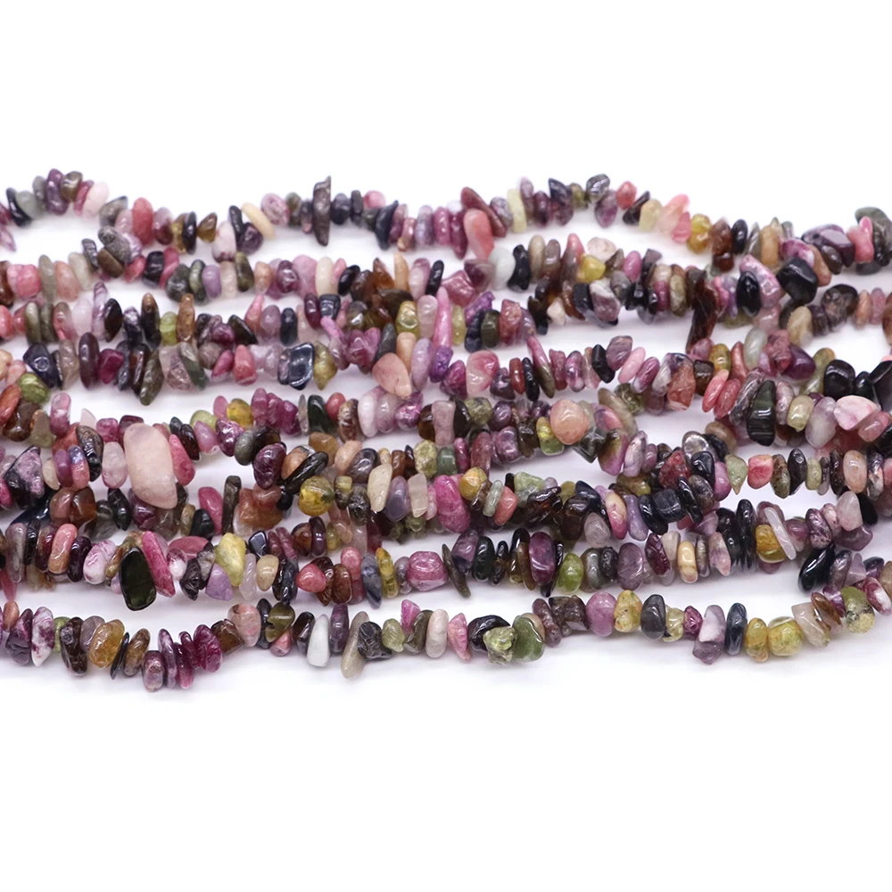 Irregular Natural Color Tourmaline Stone Gravel Chips Drilled Holes Bead For Jewelry Making DIY Necklace Bracelet Accessory Gift view 3
