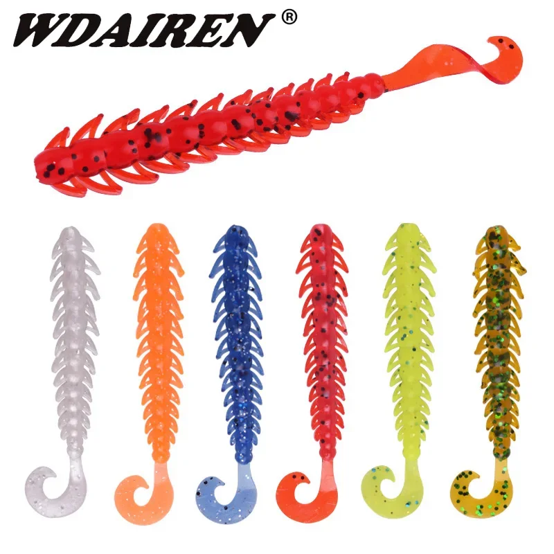 10 Pcs Larva Worm Soft Lure Fishing Jigging Wobblers 65mm/50mm Fishy Smell Artificial Silicone Bait Bass Pike Minnow Swimbait