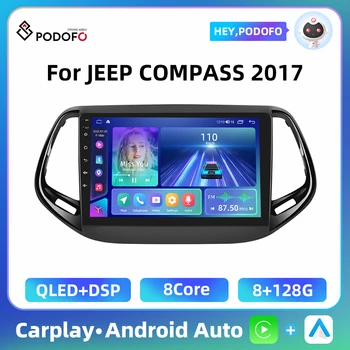 10.1&#x27;&#x27; 8 Core Car Radio For JEEP Compass 2017 Multimedia Player GPS Navigation Carplay Android Auto WIFI 4G Car Stereo