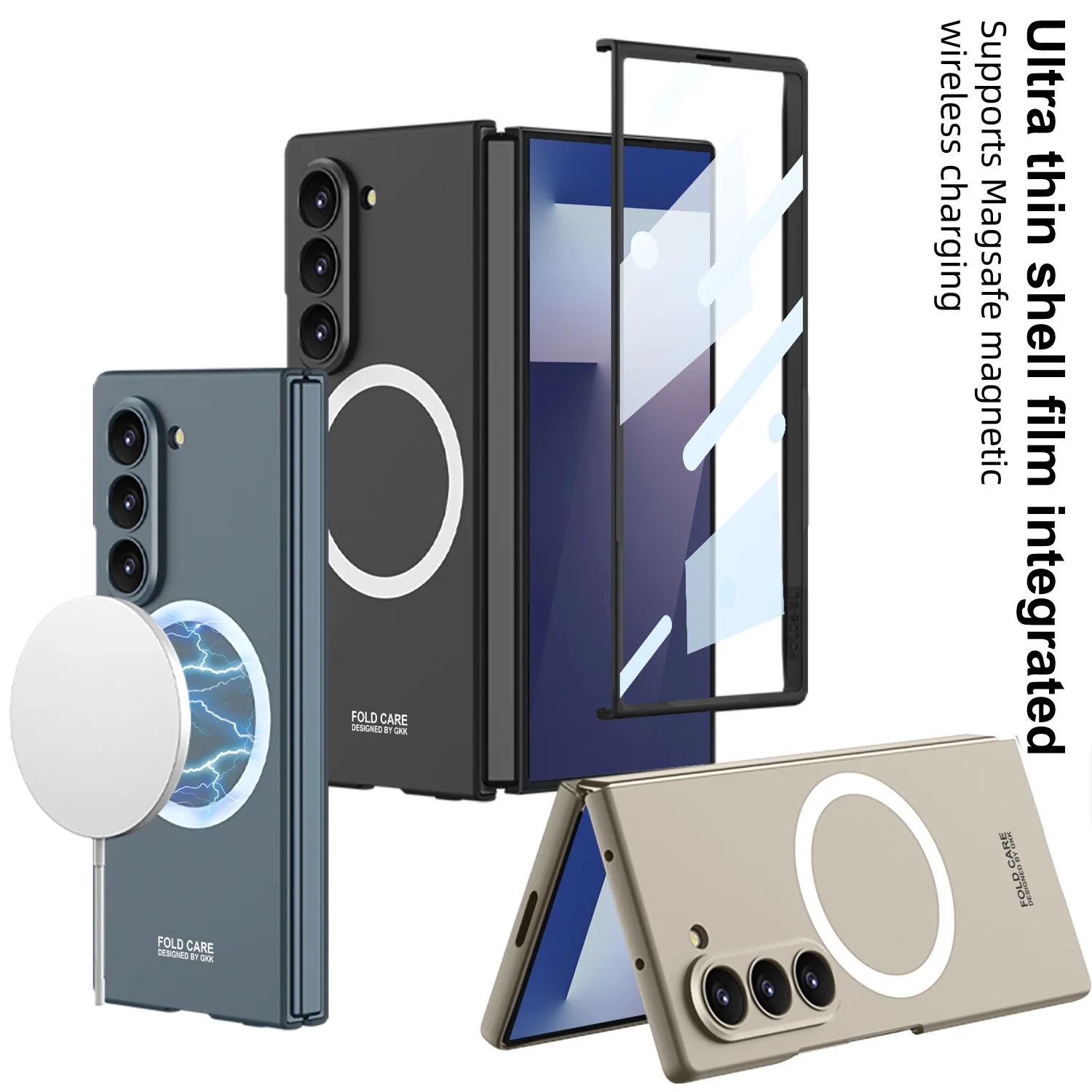 Magnetic Phone Case For Samsung Galaxy Z Fold 7 Shockproof Full Cover Wireless Charging For Magsafe Shell For Galaxy Z Fold7