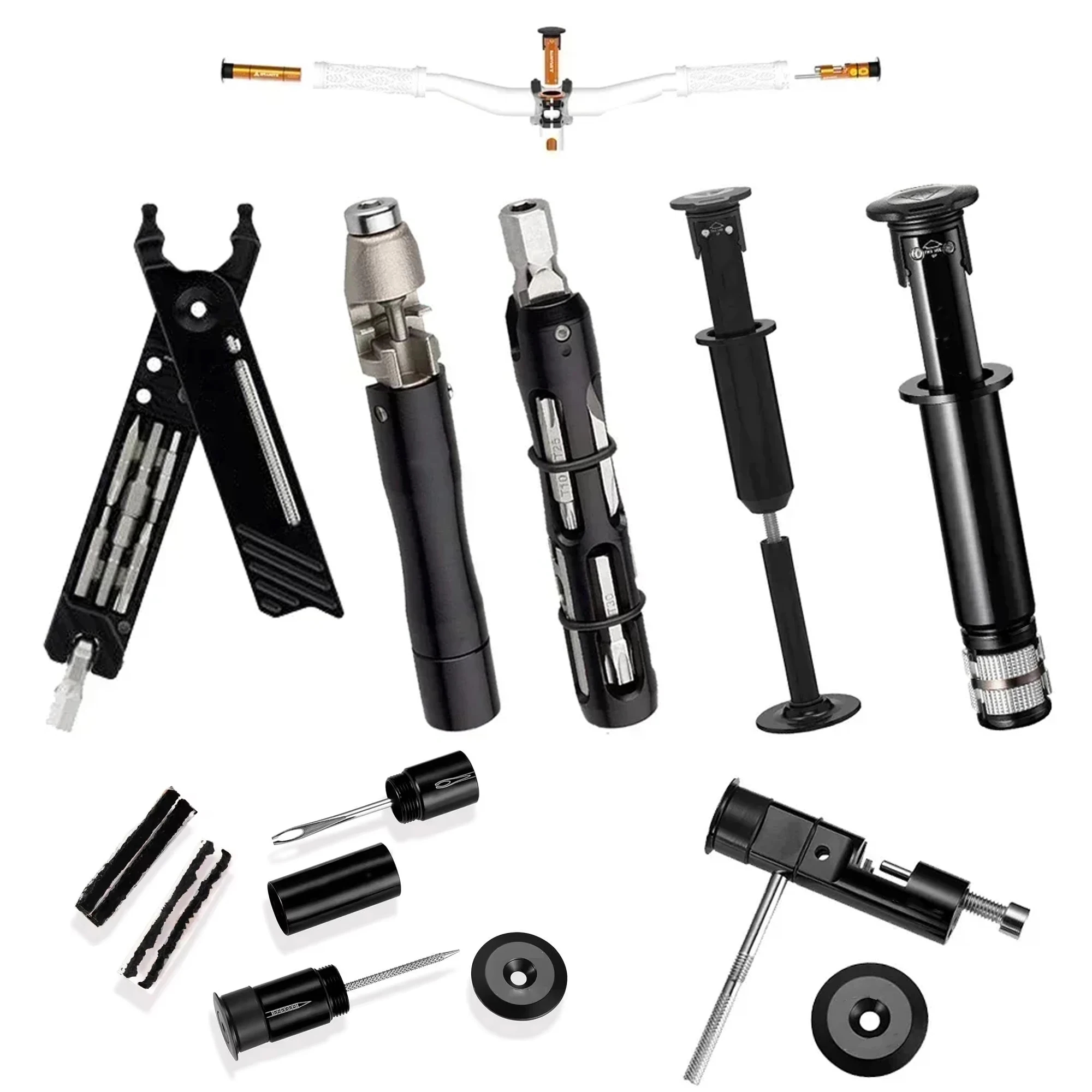 Multi Tool Kit-Pack Pliers Master Link Combo Pliers Bar Kit In-bike storage and essential riding tools