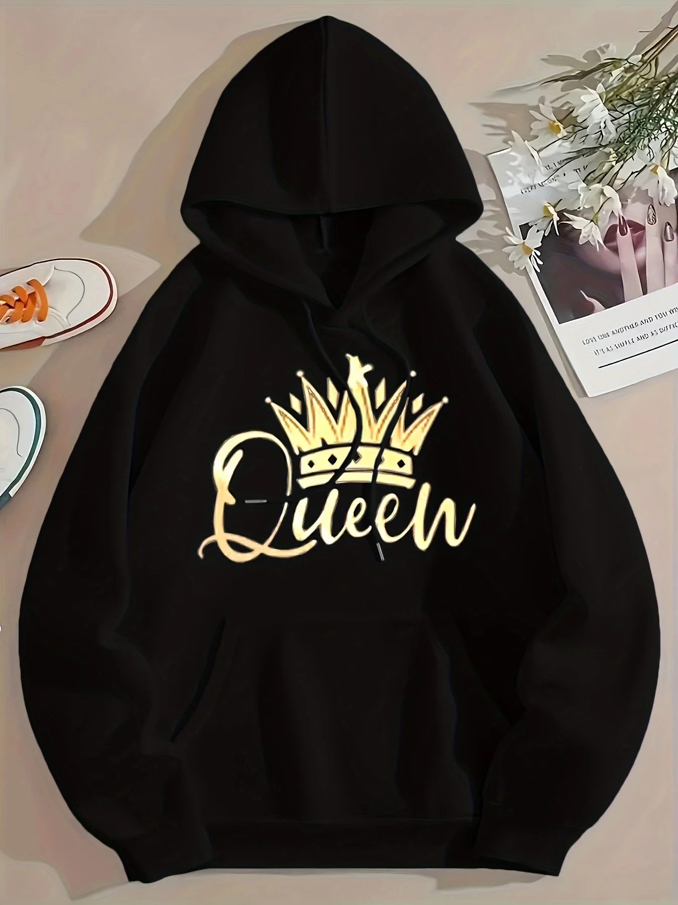 

Men's and Women's Plus Size Print Top, Loose Casual, Soft, Comfortable and Breathable, Outdoor Sports Loose Pullover Hoodie