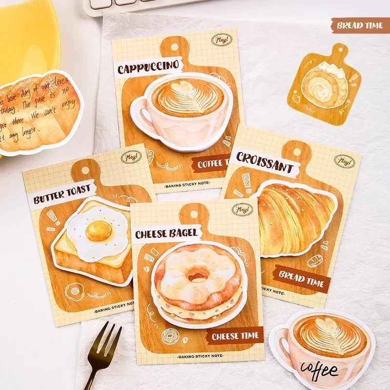 30sheets Sticky Notes, Delicious Sticky Notes, Cute Kawaii Shaped Sticky Notes, Pudding Coffee Notepad Office Accessories