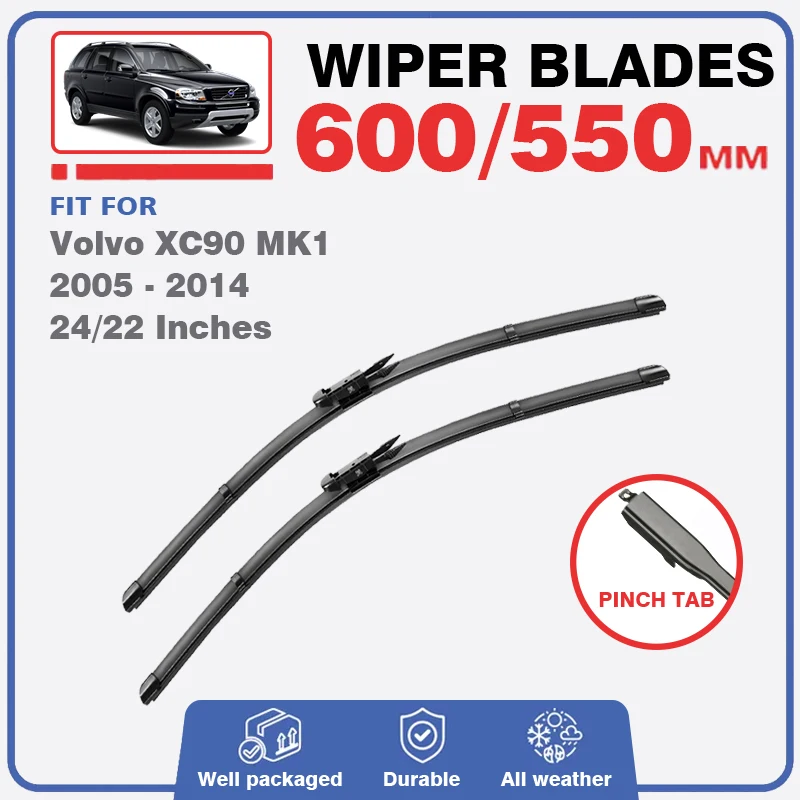 

For Volvo XC90 MK1 2005 - 2014 Front Wiper Blade Car Windshield Windscreen Wash Rubber Cleaning Drive Accessories 2008 2006 2012