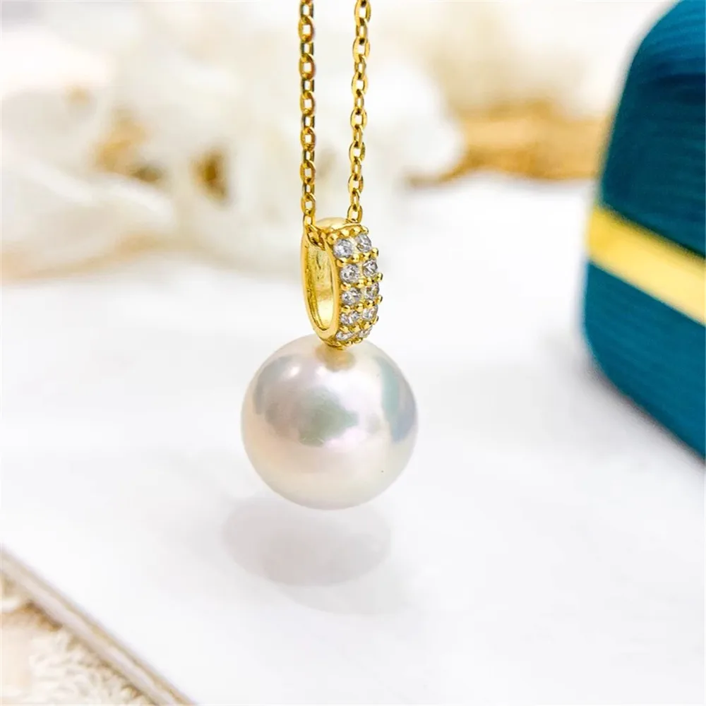 

DIY Pearl Mini Accessories S925 Sterling Silver Pendant Empty Support Fashion Silver Necklace Pendant Fit 9-14mm Round Beads