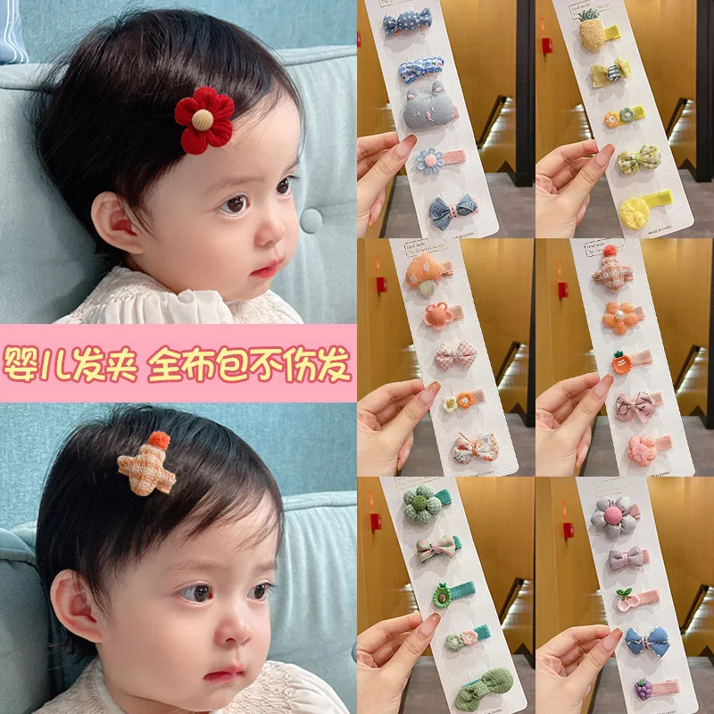 Hair Clips Infant Toddler Newborn No Hair Damage Fine Mini Size Soft Plastic Assorted Colors Gentle Lightweight Girls Headwear