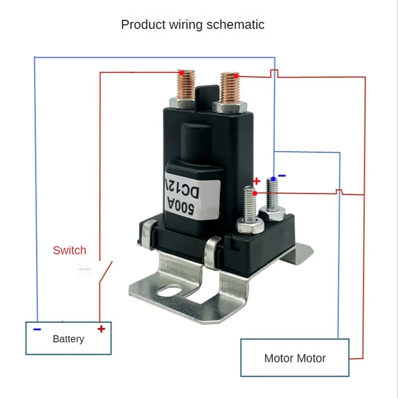 2Pcs 4 Terminal 12V 500A Car Start Relay Dual Battery Isolator Automobile Start Solenoid Relay Car On/Off Power