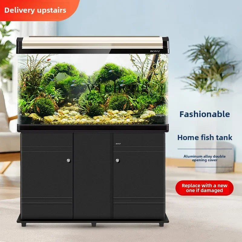 ZC fish tank aquarium high definition hot bending glass living room ecological widening version filter home landscaping