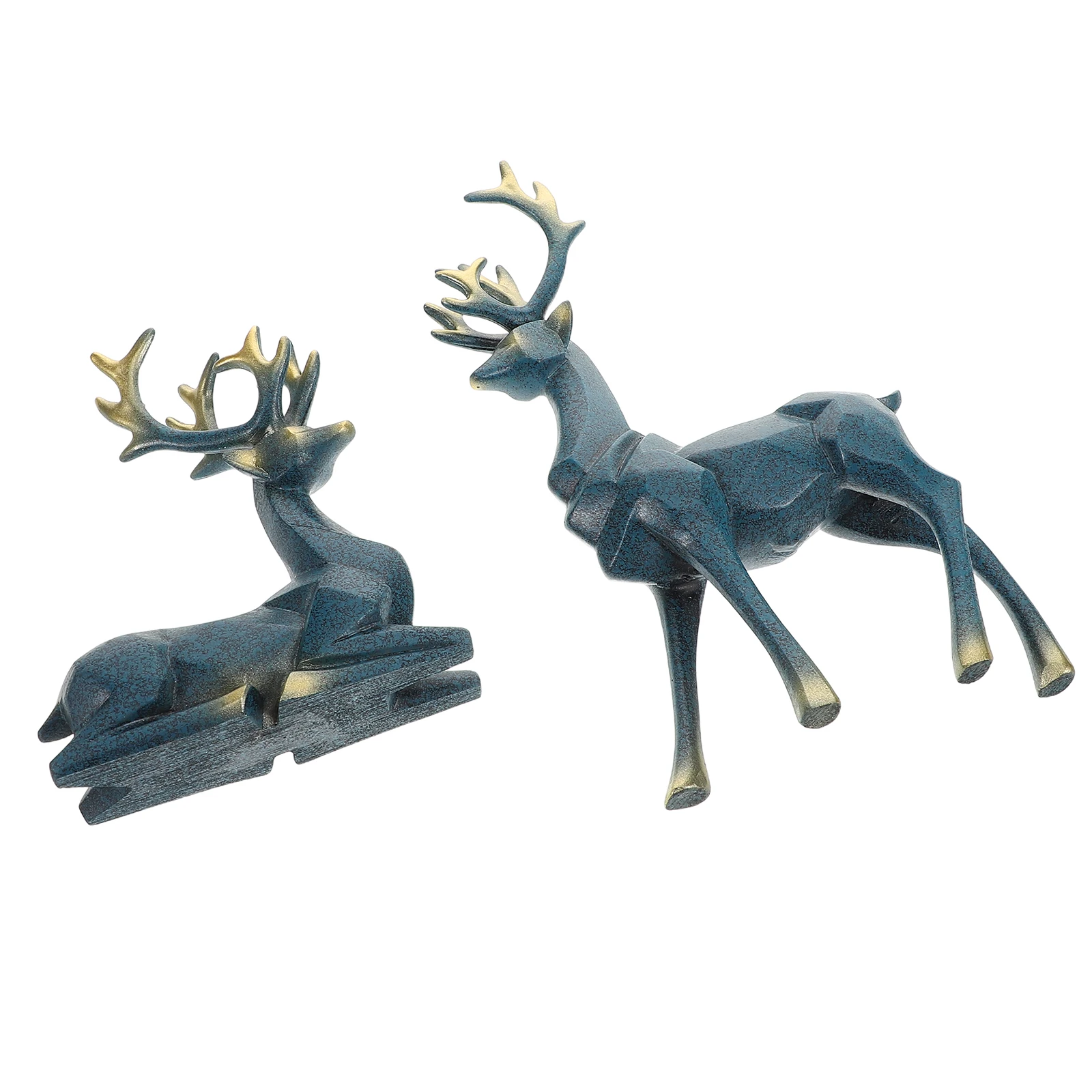 

2pcs Nordic Elk Ornaments Decor Resin Reindeer Figurines Living Room Cabinet Christmas Decoration Housewarming