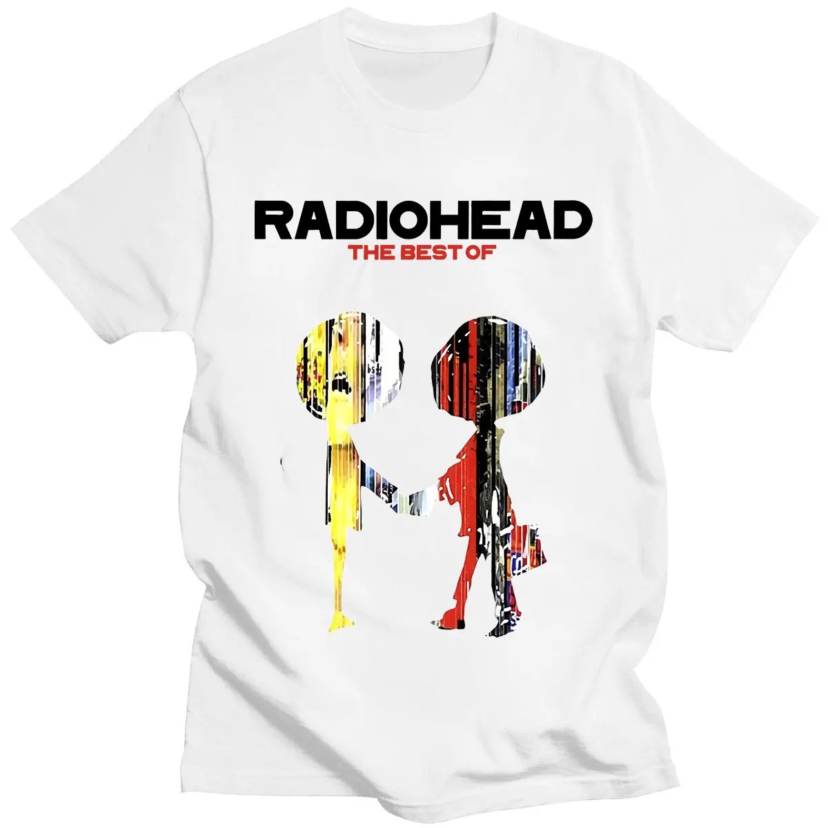 음악 앨범 그래픽 티셔츠 Radiohead 최고의 빈티지 록 밴드 티셔츠, 힙합 유니섹스 티셔츠 패션 빈티지 스트리트웨어