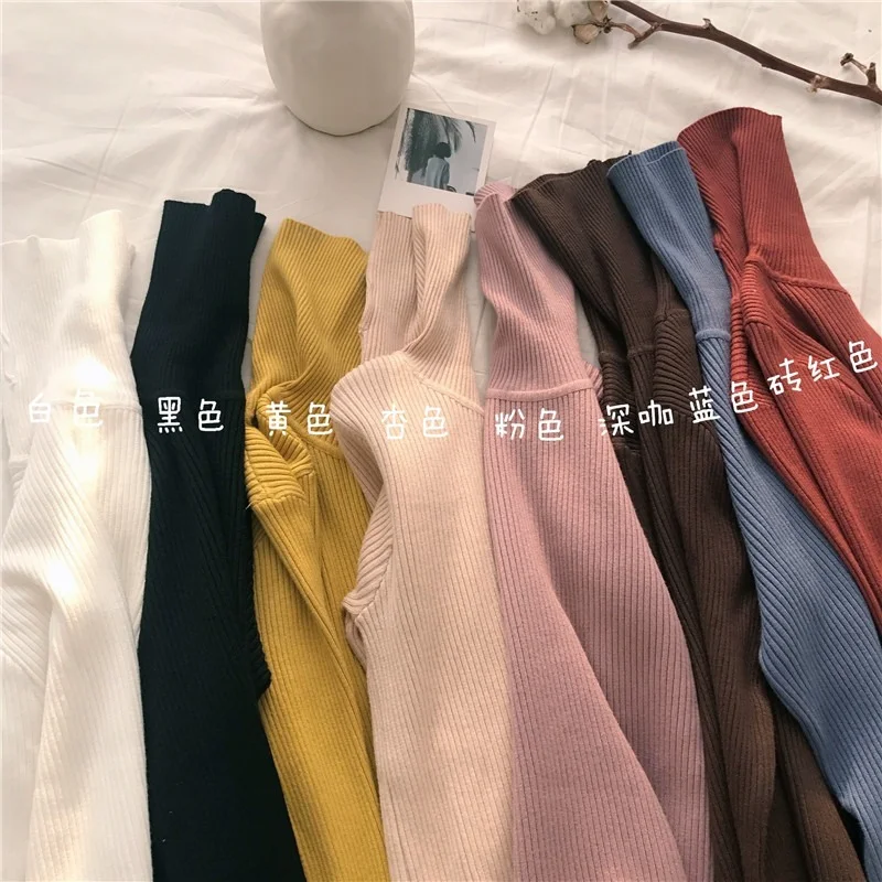 Elegant Turtleneck Women\'s Sweater Autumn Winter Pullover Slim Bottoming Knitted Tops Casual Long Sleeve Jumper Pull Femme 2024