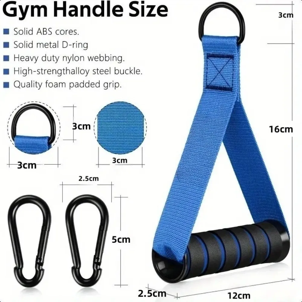 2 Pack Pull Down Workout Accessories Exercise Handles Heavy Duty Strength Training Handle Resistance Bands Non Slip Grip