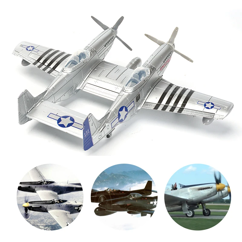 

1/48 WW2 F-82 Twin Mustang Fighter F4U Fighter BF109 Hurricane Military 4D Assemble Model Airplane Plastic DIY Puzzle Toy Gifts