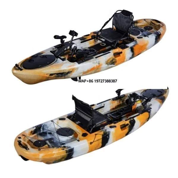 

2025 Popular 10ft 3.16M One Person Single Seating Plastic Pedal Drive Fishing Kayak Boat WIth Accessory