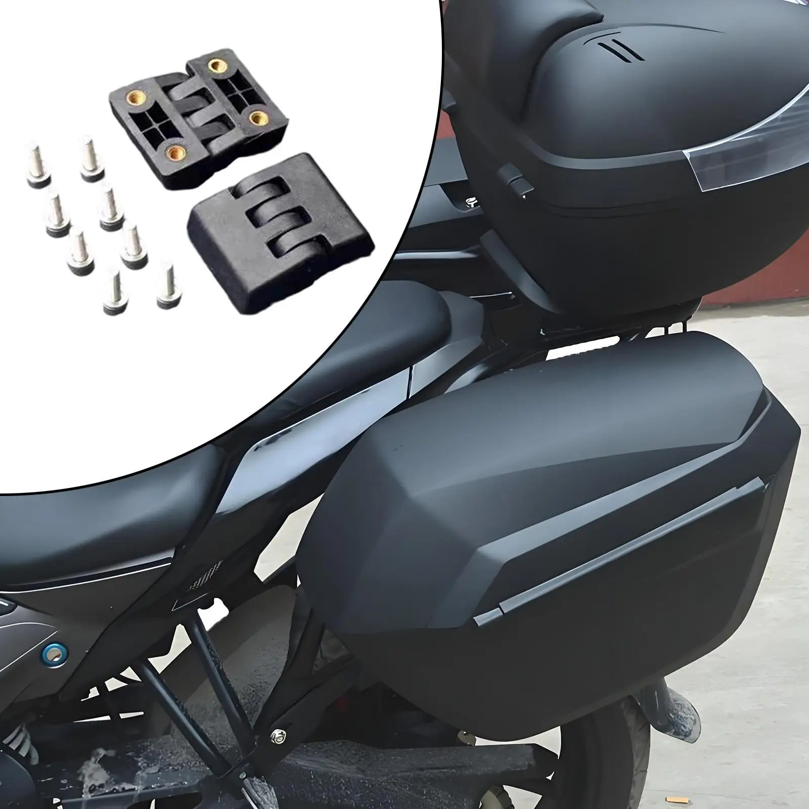 

2x Motorcycle Rear Top Case Hinges Trunk Box Hinges for edge and Tail Box Side Box Motorbike Side Luggage Case Fastener Hinge