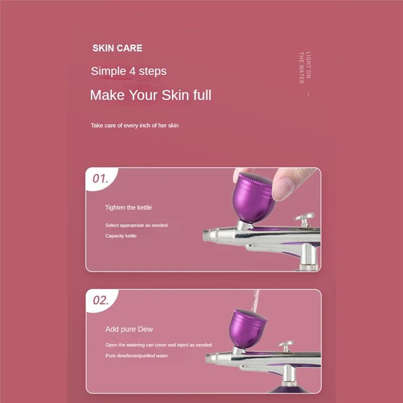 Airbrush Kit Portable+0.3Mm Nozzle Cleaning Brush Set Fit For Makeup Nail Art B 1Set