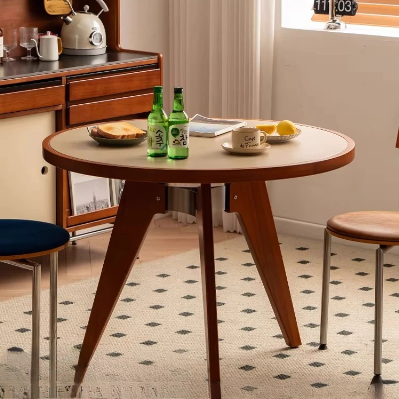 Round Luxury Dining Table Wood Luxury Lounge Service Corner Dining Table Restaurant Bistro Mesas De Comedor Kitchen Furniture