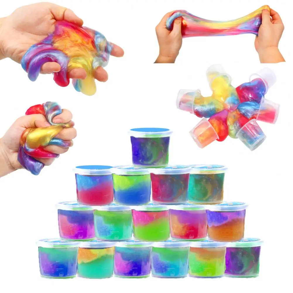 

Stress Relief Jelly Clay Toy Hands-on Skills Development Jelly Clay 16pcs Starry Sky Jelly Clay Toy Set for Kids Adults for Boys