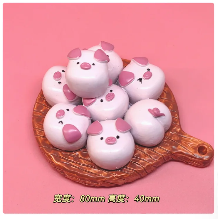 Cute Strawberry Persimmon Pig Bag Hand-painted 3D Fridge Magnets Souvenirs Refrigerator Magnetic Stickers Gift