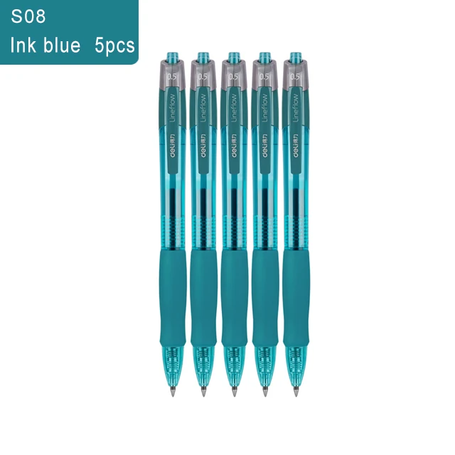 Deli Gel Pennen Set 0.5Mm Intrekbare Kogel Balpen Blauw Zwart Rood Inkt Bijvullen Voor Schoolkantoor Briefpapier Benodigdheden