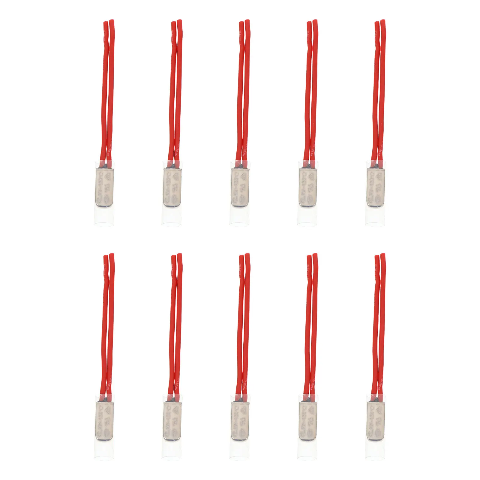 

10pcs Temperature Protector Thermal Switch KW-130℃ Motor Protect Compact Practical Household Appliances Safe Easy Use