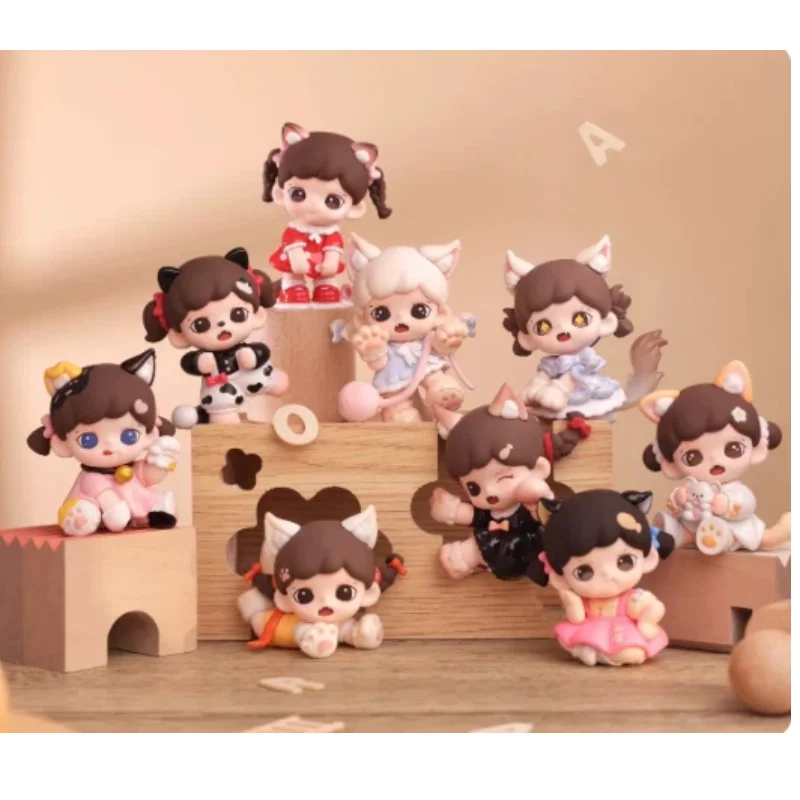 

Original Baby Zoraa Meow Cat Face Series Mini Blind Box Trendy Garage Kit Kawaii Desktop Collection Toy Christmas Gift