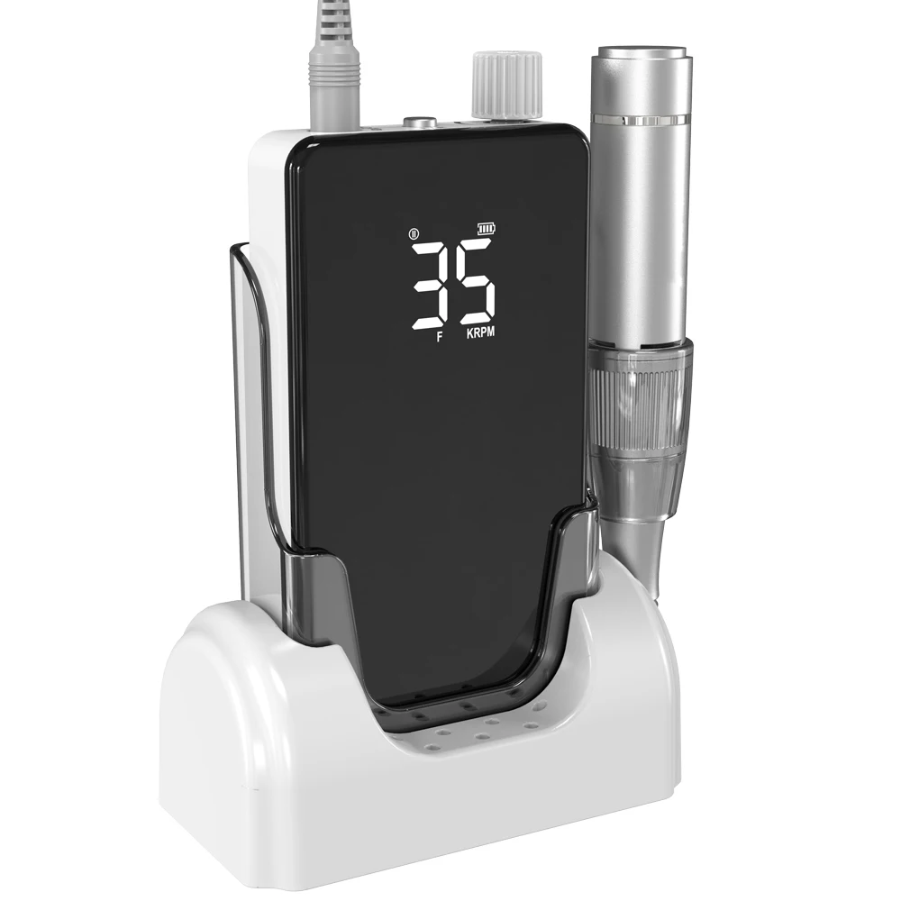 

35000RPM Electric Nail Drill With Charging Base Professional Nail Polishing Machine Lower Noise Manicure Drill For Nails Salon